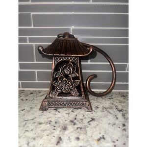 NIB PARTYLITE Cast Iron Pagoda Style LOTUS LANTERN Tealight‎ Candle Holder  7"